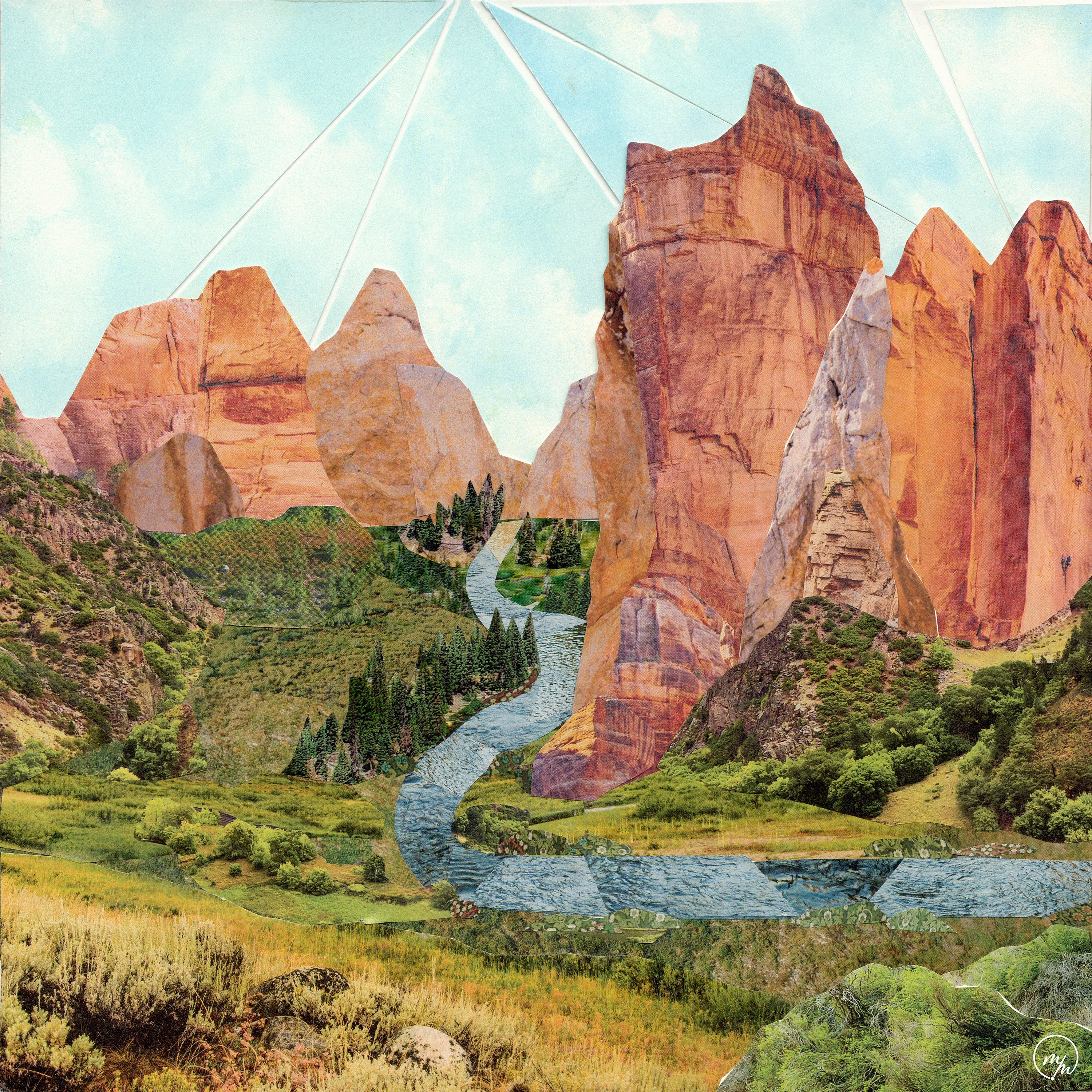 adventure awaits new zealand collage art print by more the merrlier