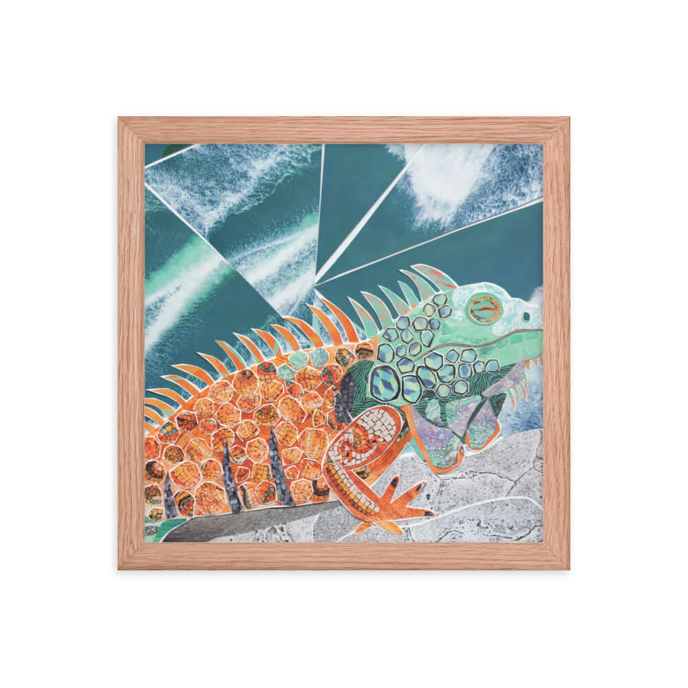 iguana framed print