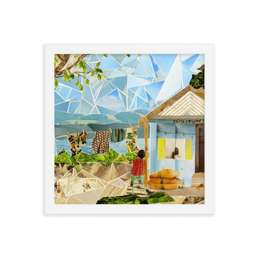 mirebalais print, white frame