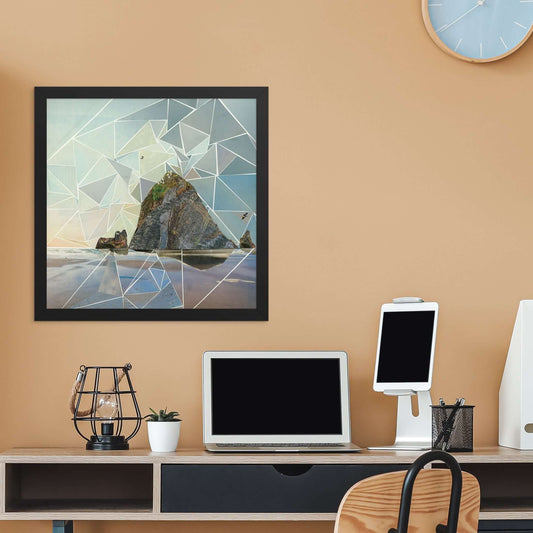 haystack rock framed print