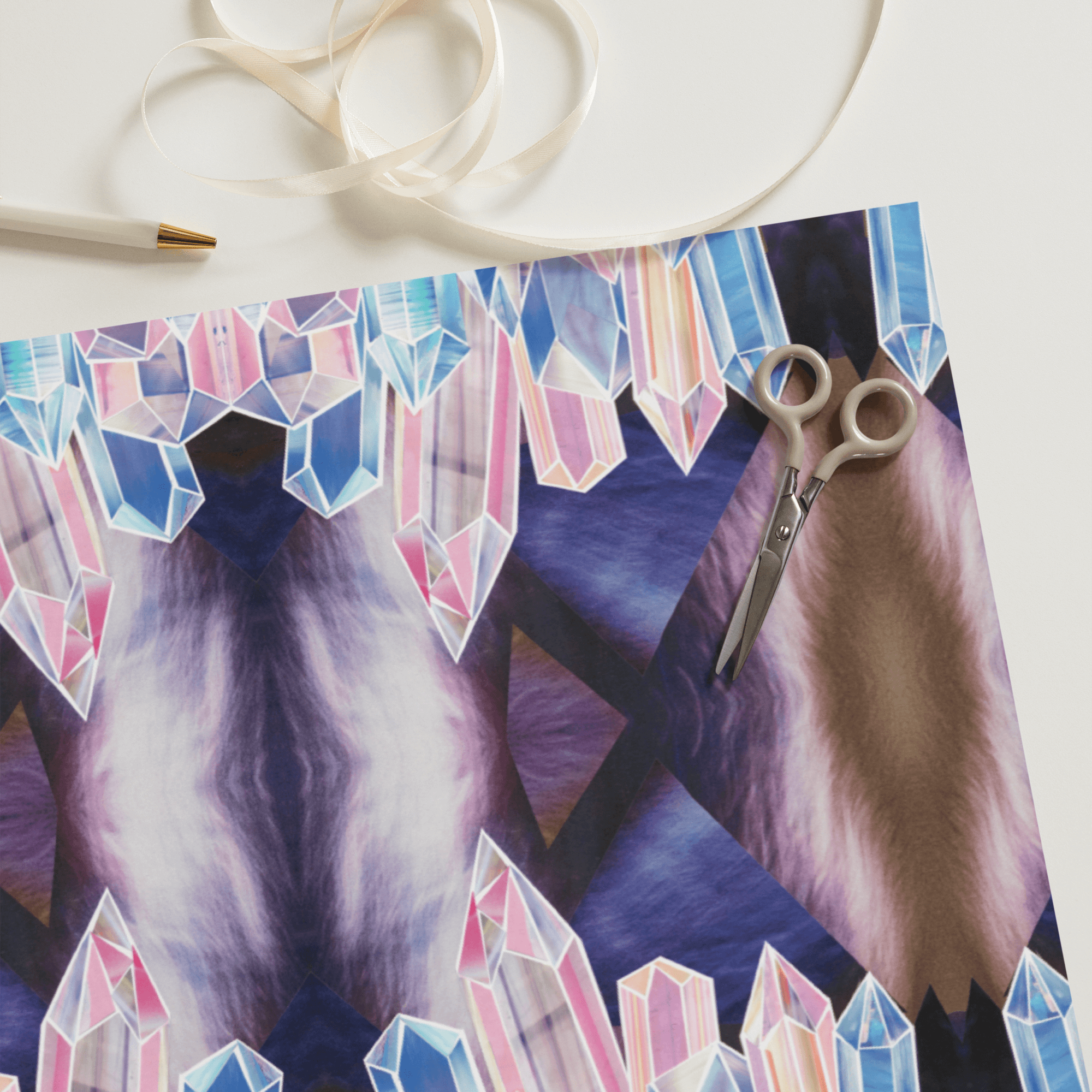 love & crystals wrapping paper
