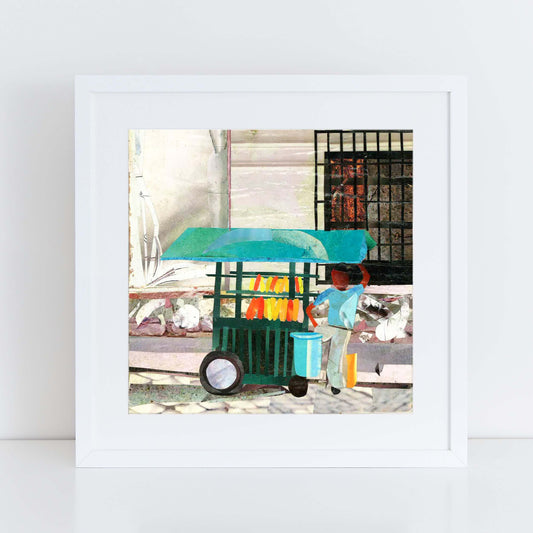 antigua wall art, more the merrlier collage art square print