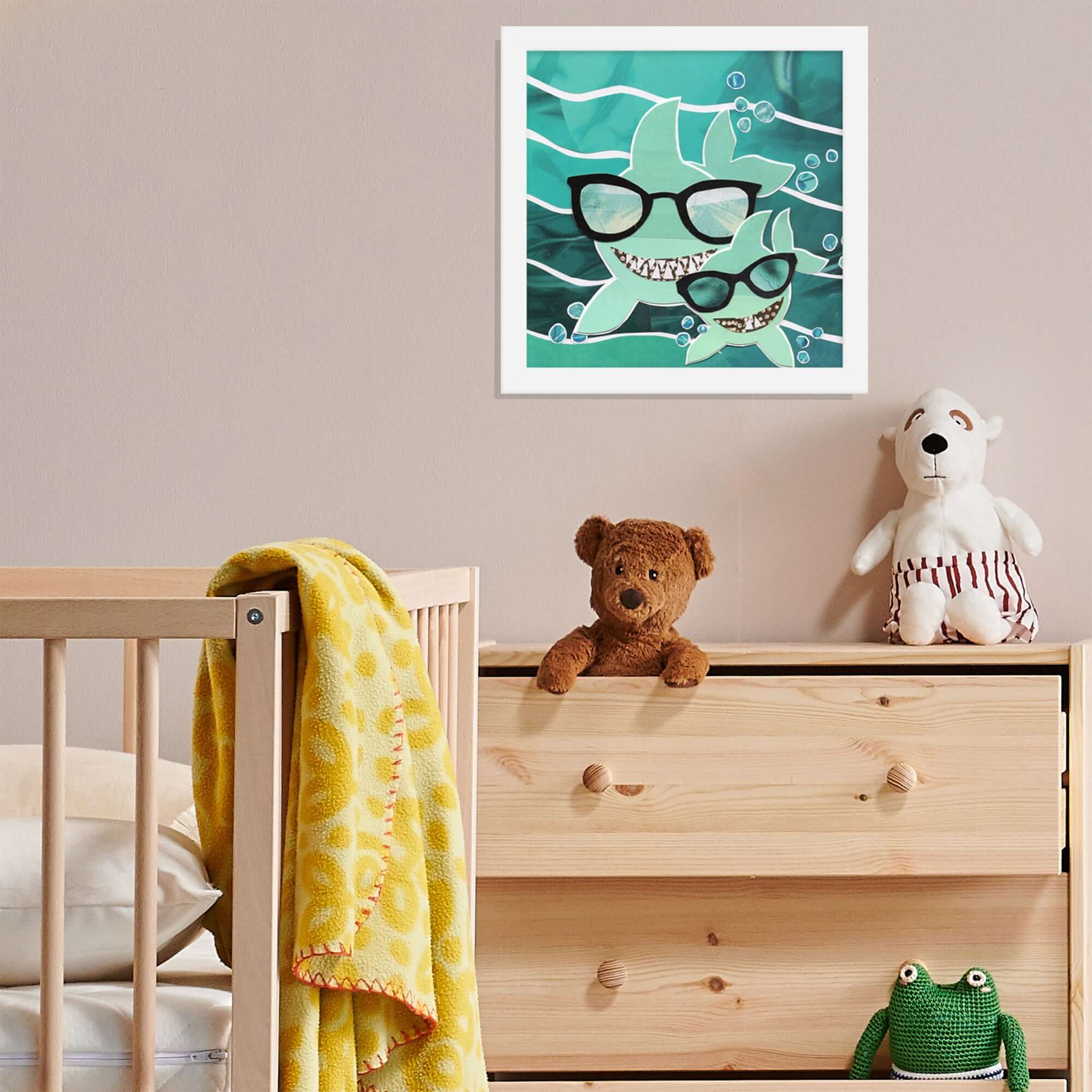 baby shark framed print