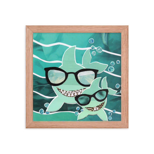 baby shark framed print