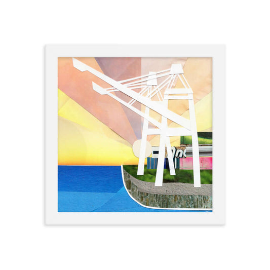 oakland cranes framed print