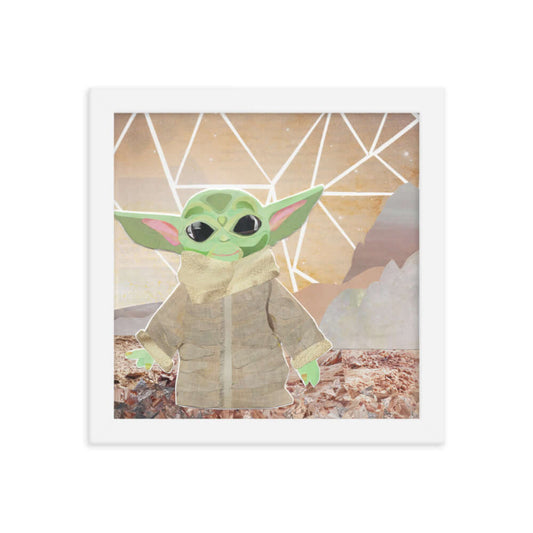 baby yoda framed print