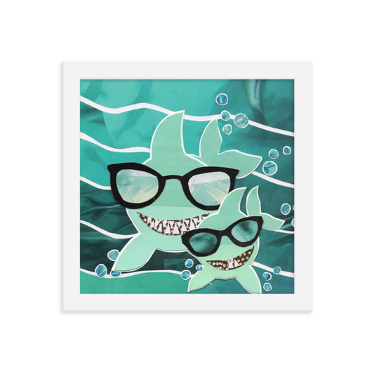baby shark framed print