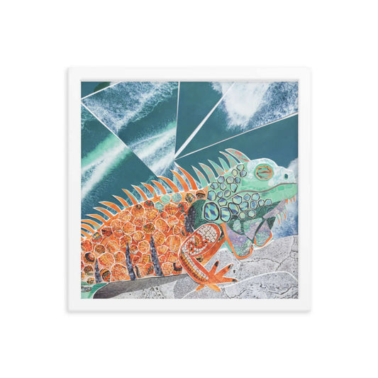 iguana framed print