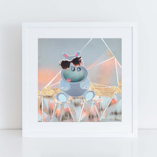 hip hip hooray wall art, more the merrlier collage art square print