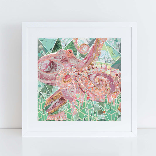 inky wall art, more the merrlier collage art square print