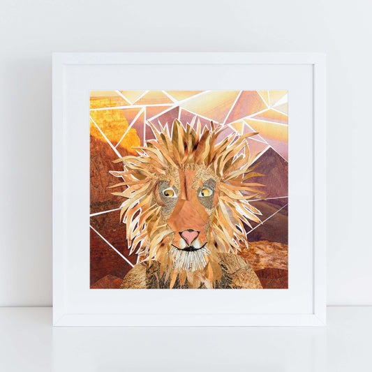 leo wall art, more the merrlier collage art square print