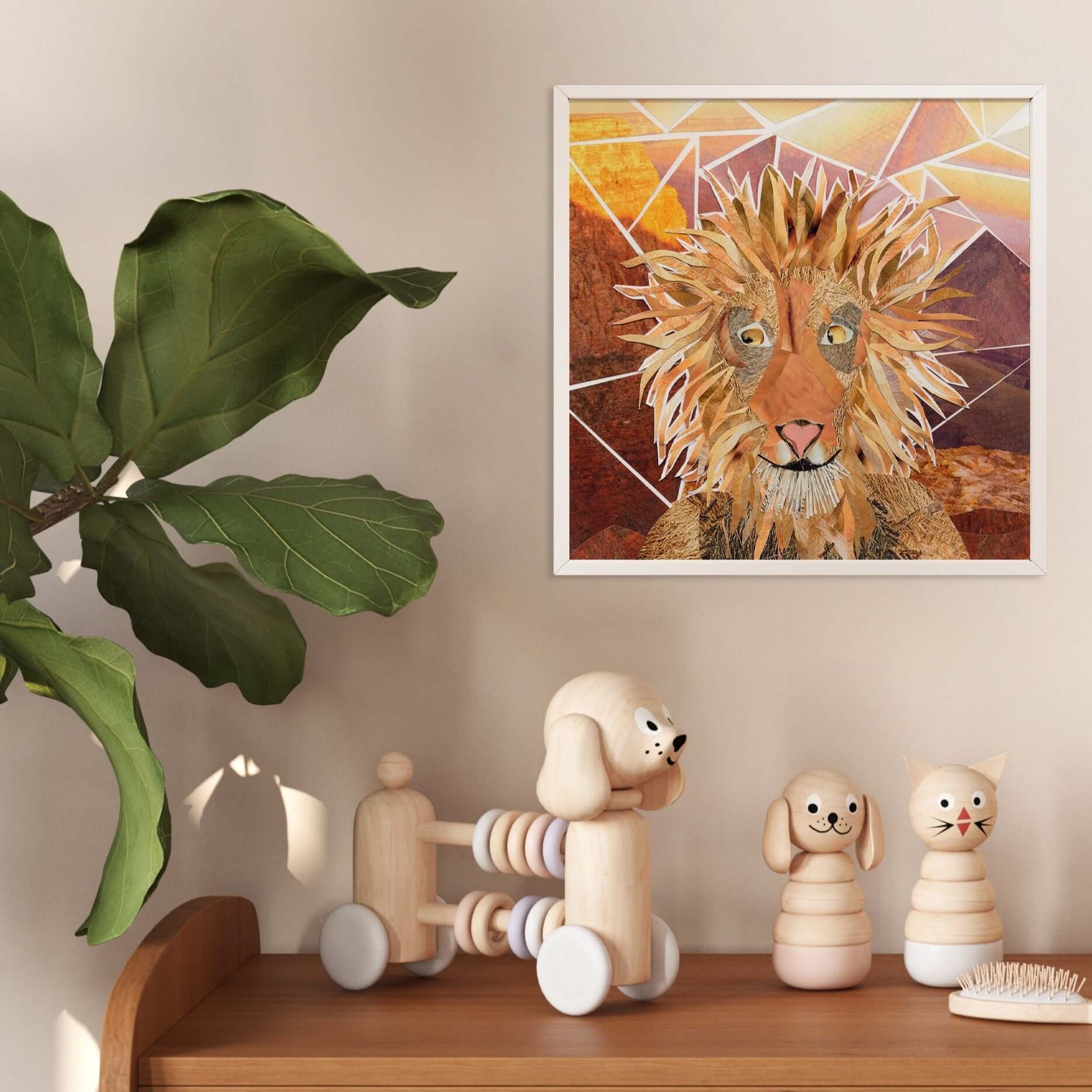 leo wall art, more the merrlier collage art square print