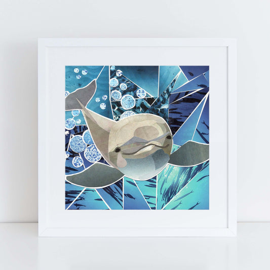 porpoise wall art, more the merrlier collage art square print