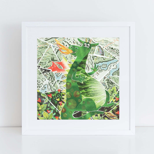 puff wall art, more the merrlier collage art square print