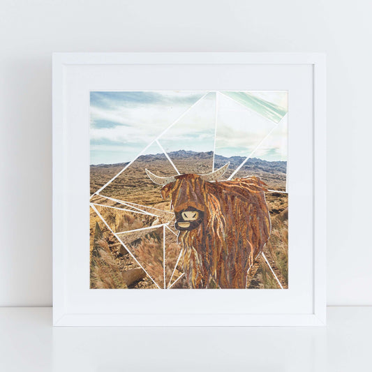 yak wall art, more the merrlier collage art square print