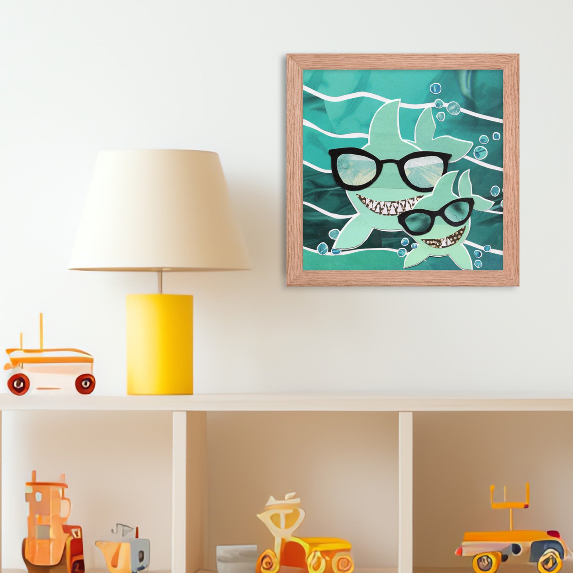 baby shark framed print