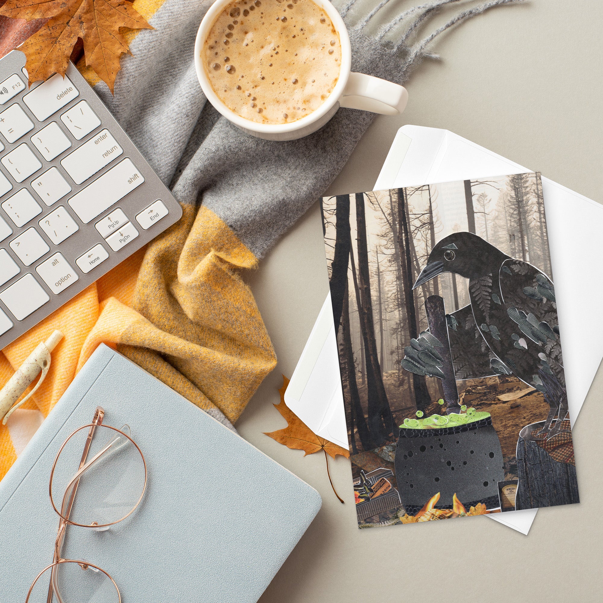 caw-dron greeting card