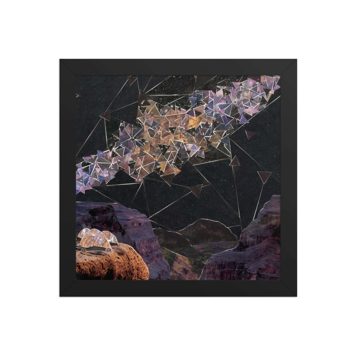 gravity print, black frame