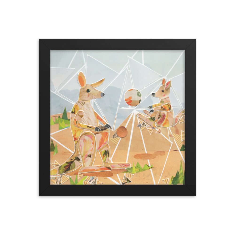 roo skadoo print, black frame
