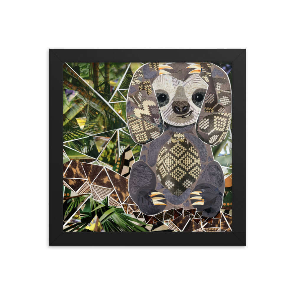 sloth print, black frame