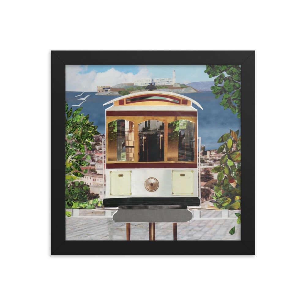 cable car print, black frame