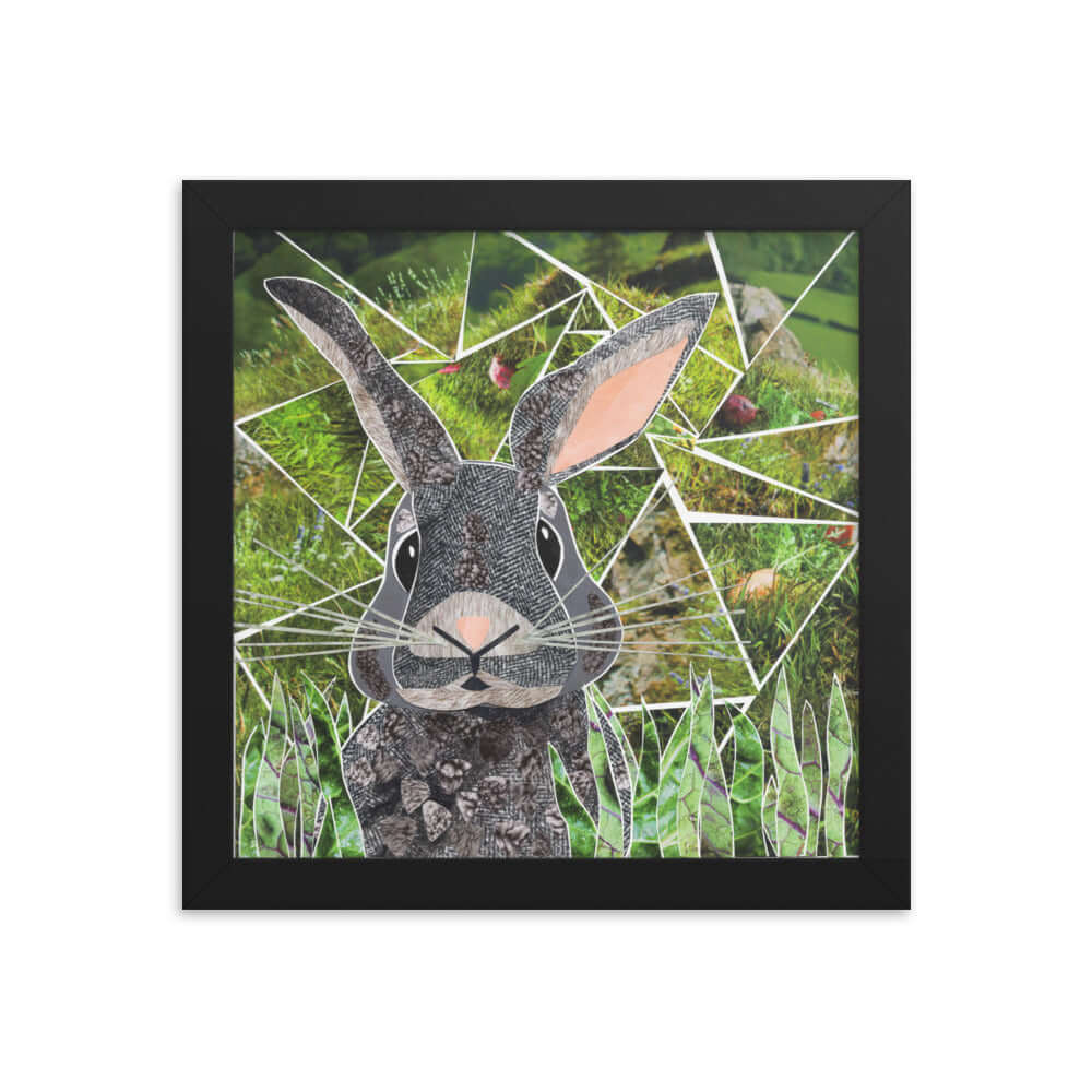 rabbit print, black frame
