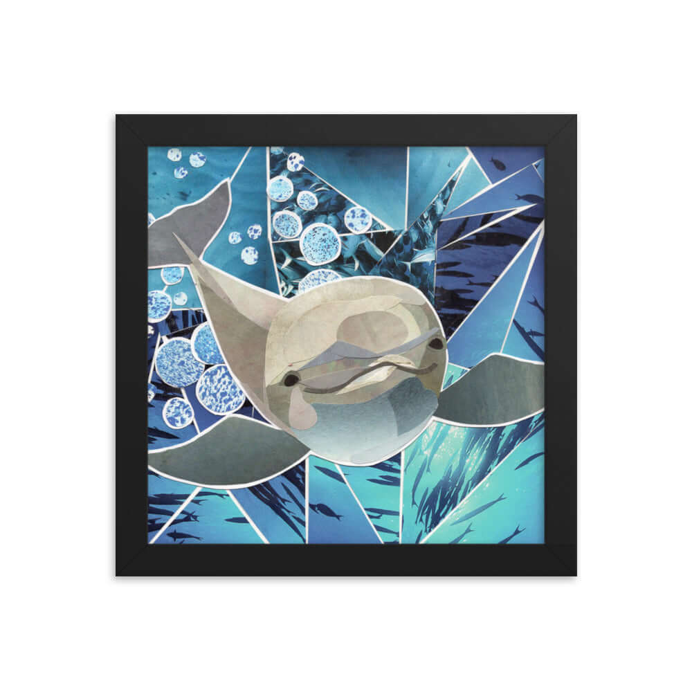 porpoise print, black frame
