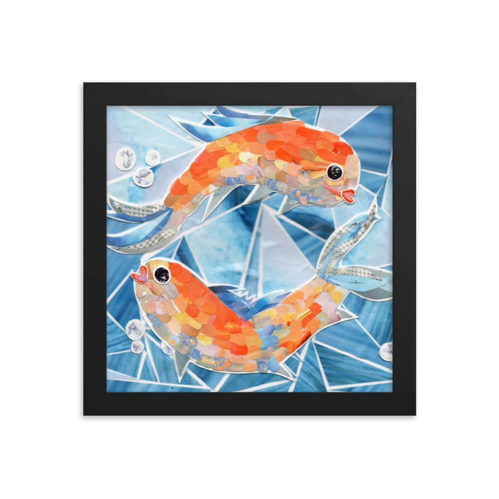 pisces print, black frame