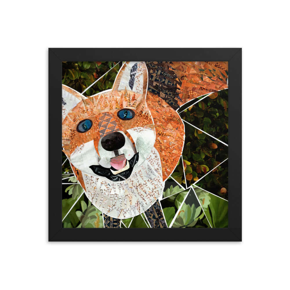 fox print, black frame