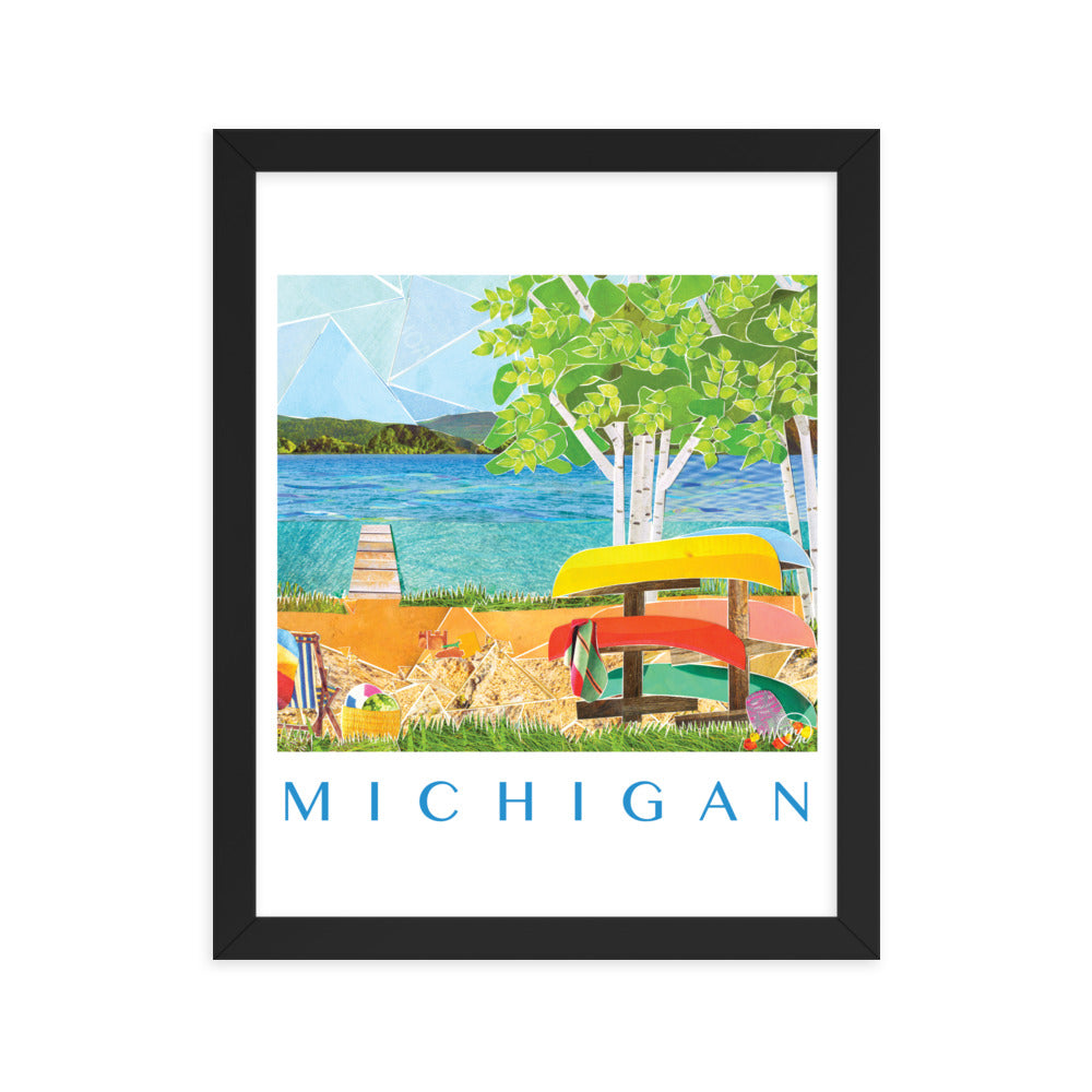 michigan framed poster