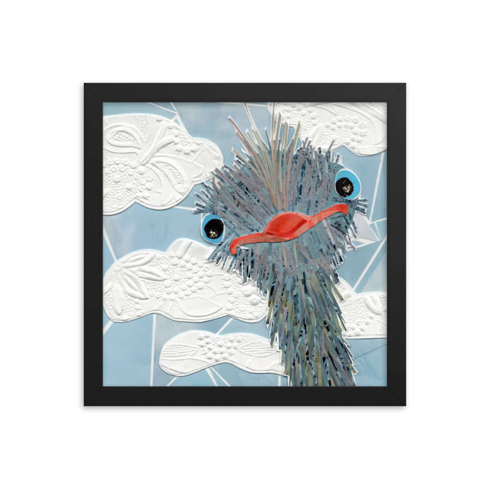 peekaboo print, black frame