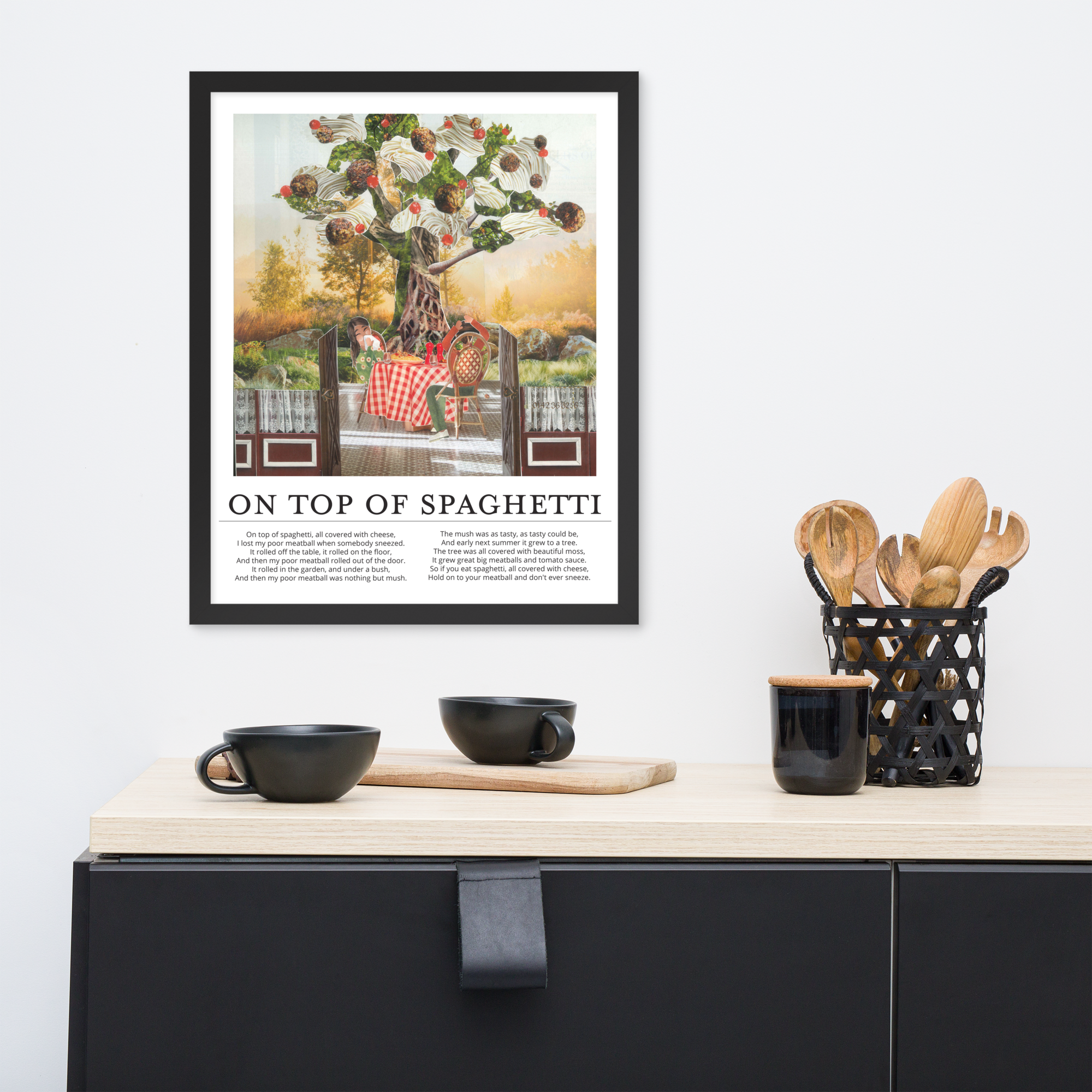 on top of spaghetti poster print