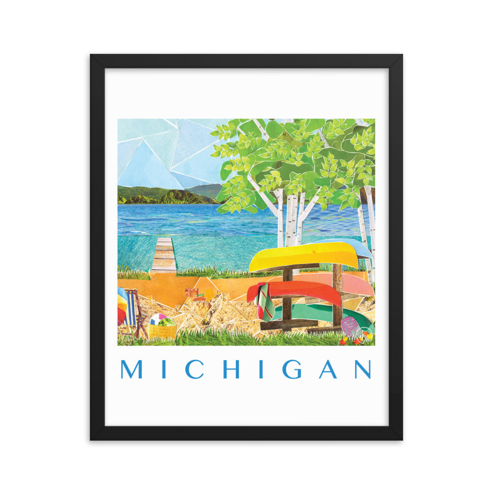 michigan framed poster