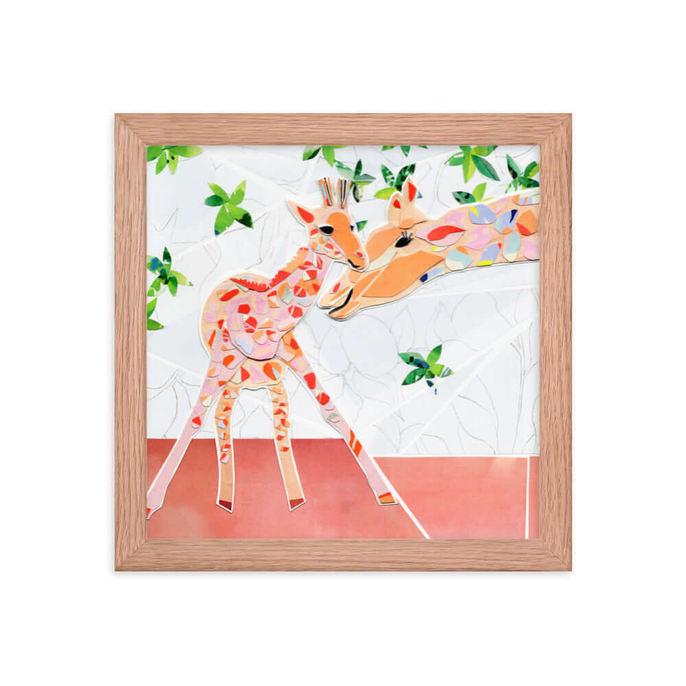 li'l bub print, red oak frame
