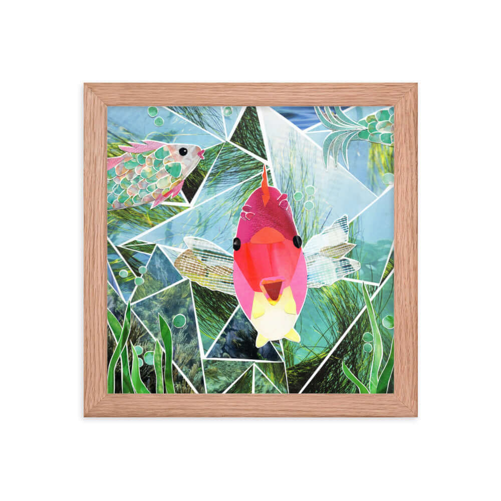 blurb blurb print, red oak frame