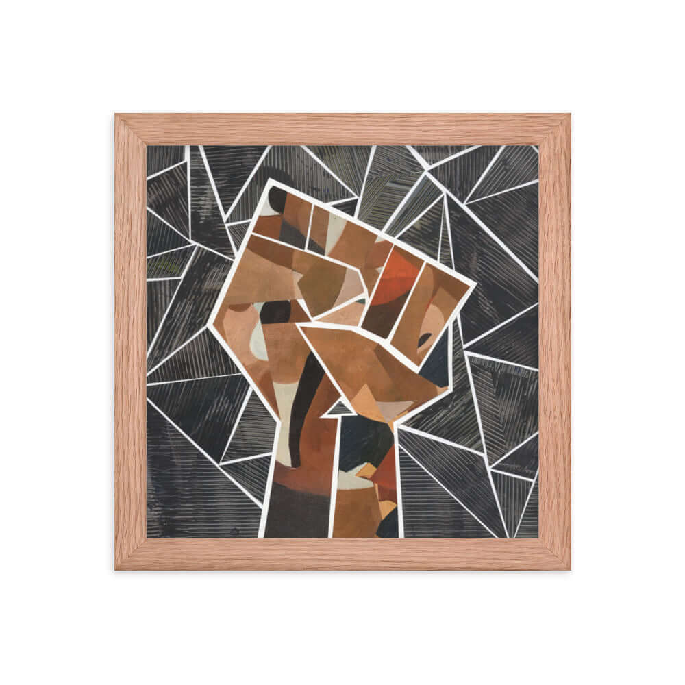 black lives matter print, red oak frame