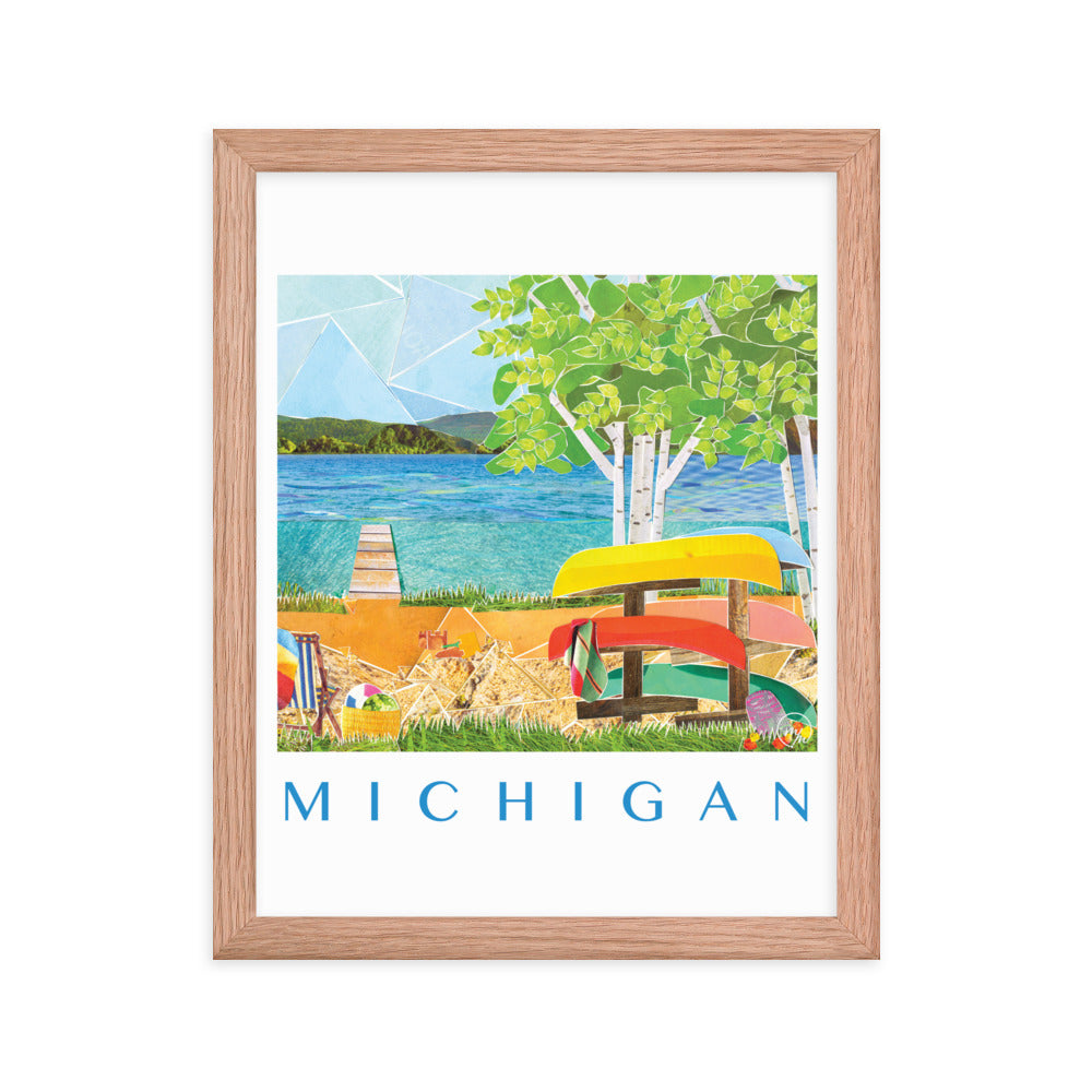 michigan framed poster