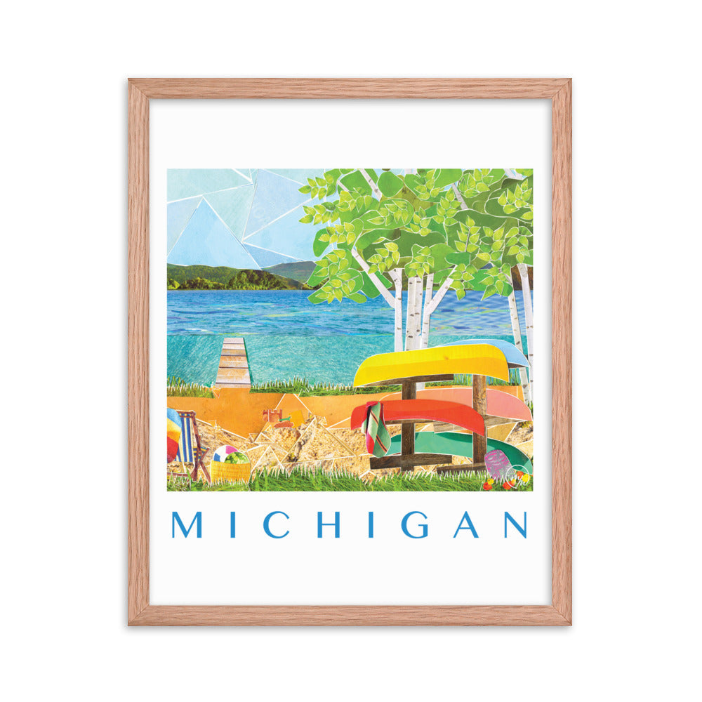 michigan framed poster