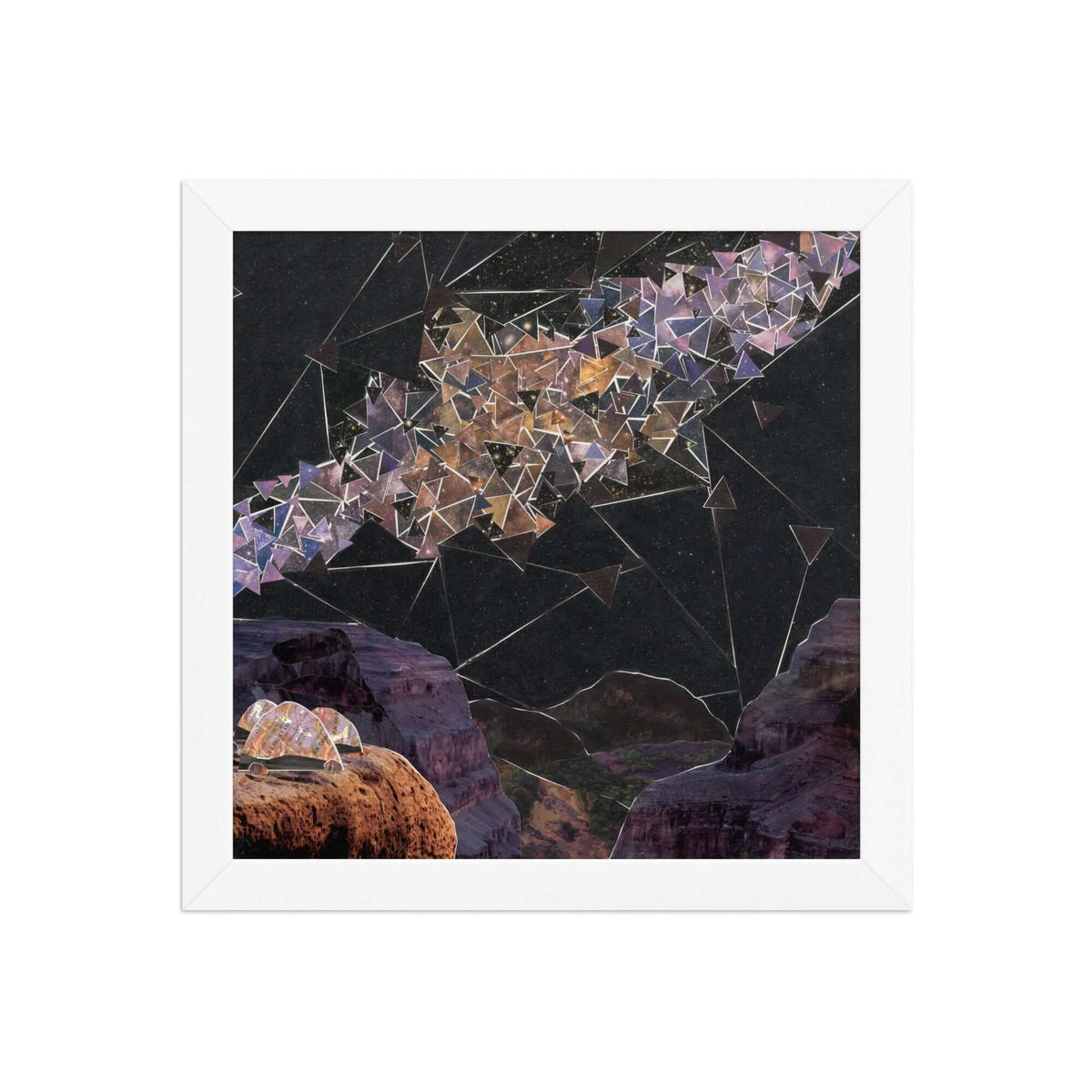 gravity print, white frame
