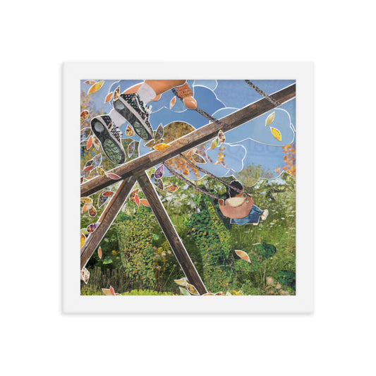 swingin' into fall print, white frame
