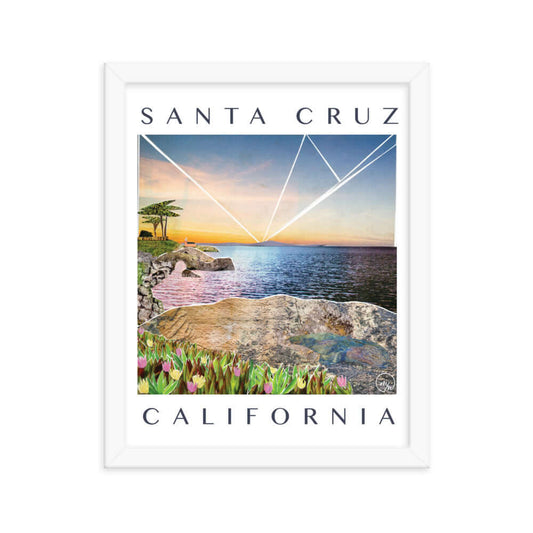 santa cruz poster, white frame