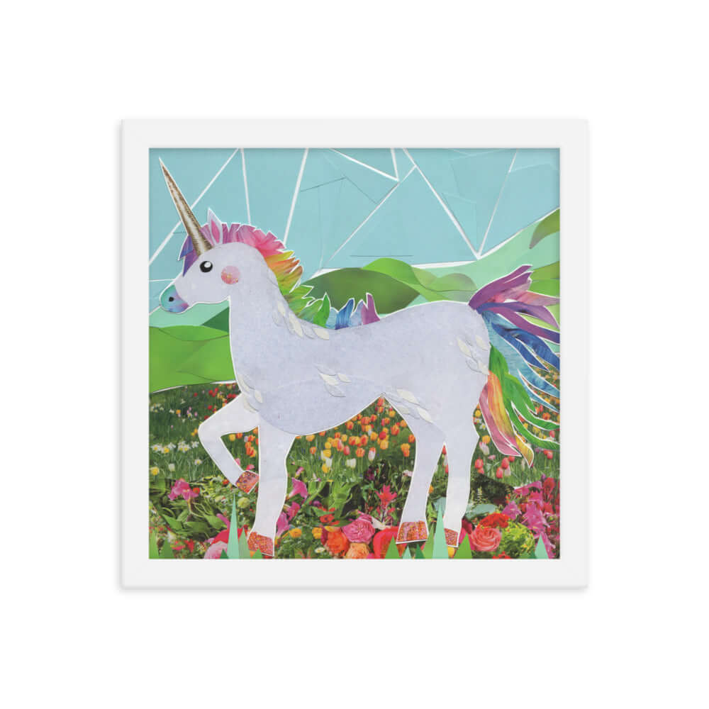 unicorn framed print