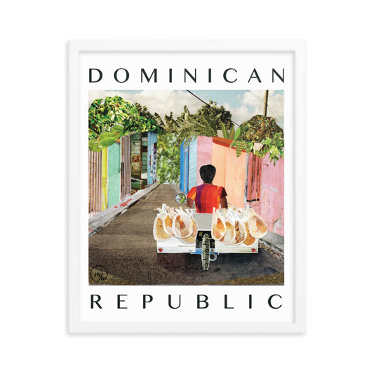 dominican republic poster, white frame
