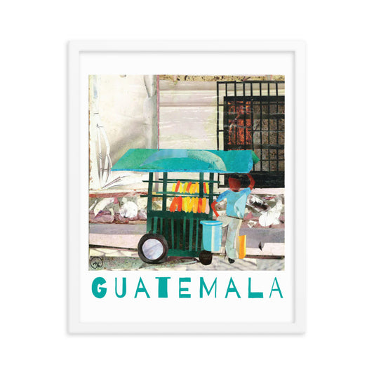 guatemala poster, white frame
