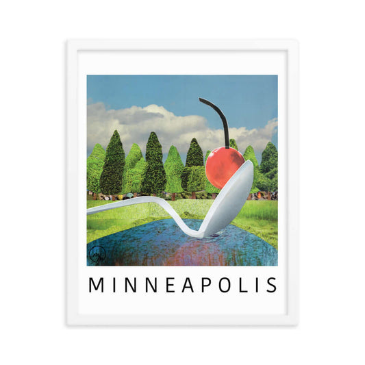 minneapolis poster, white frame