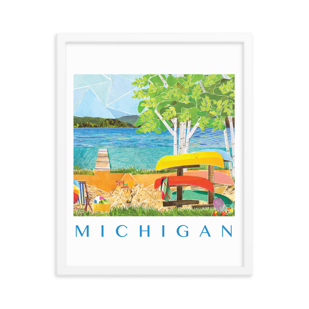 michigan framed poster