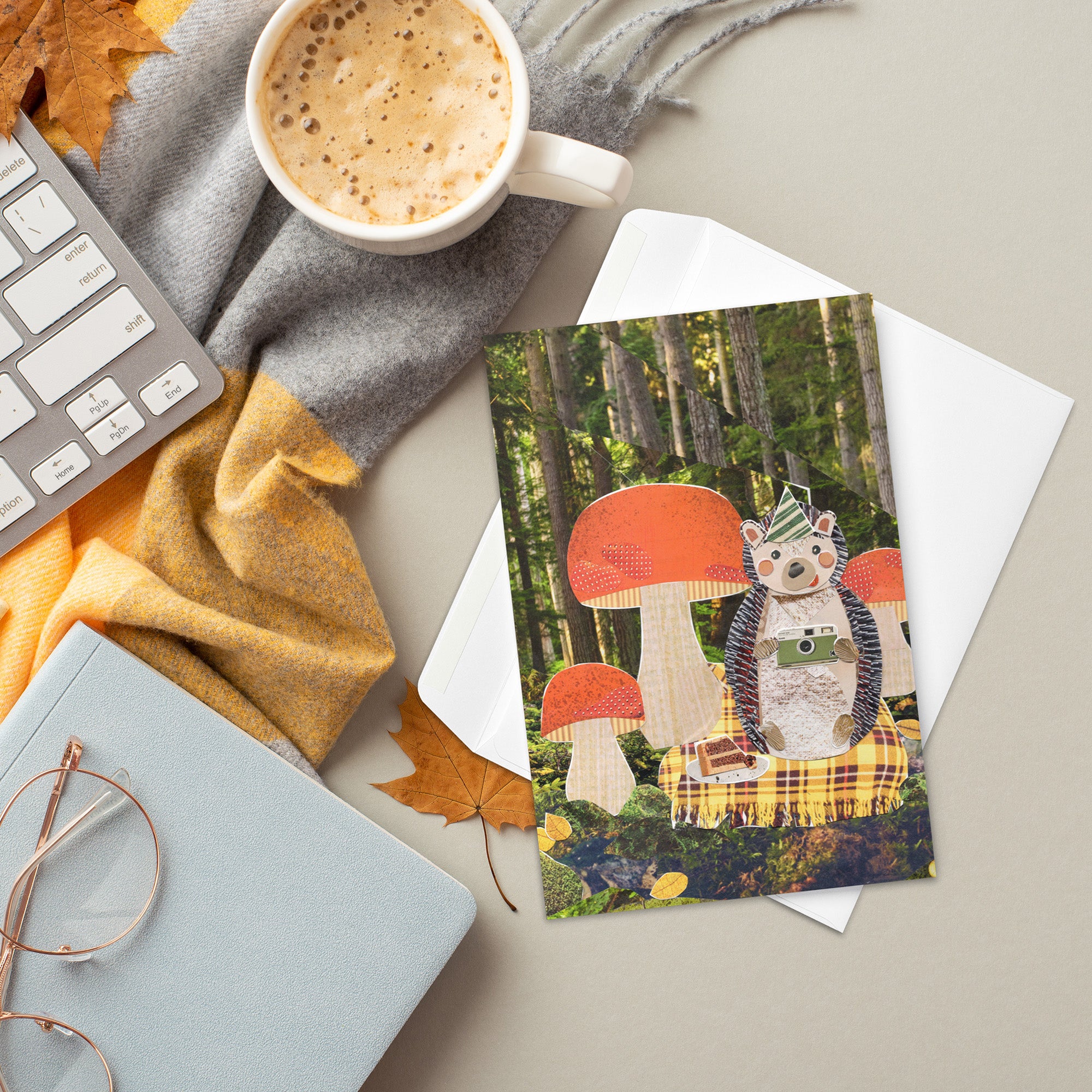 hip hip hedgehog greeting card