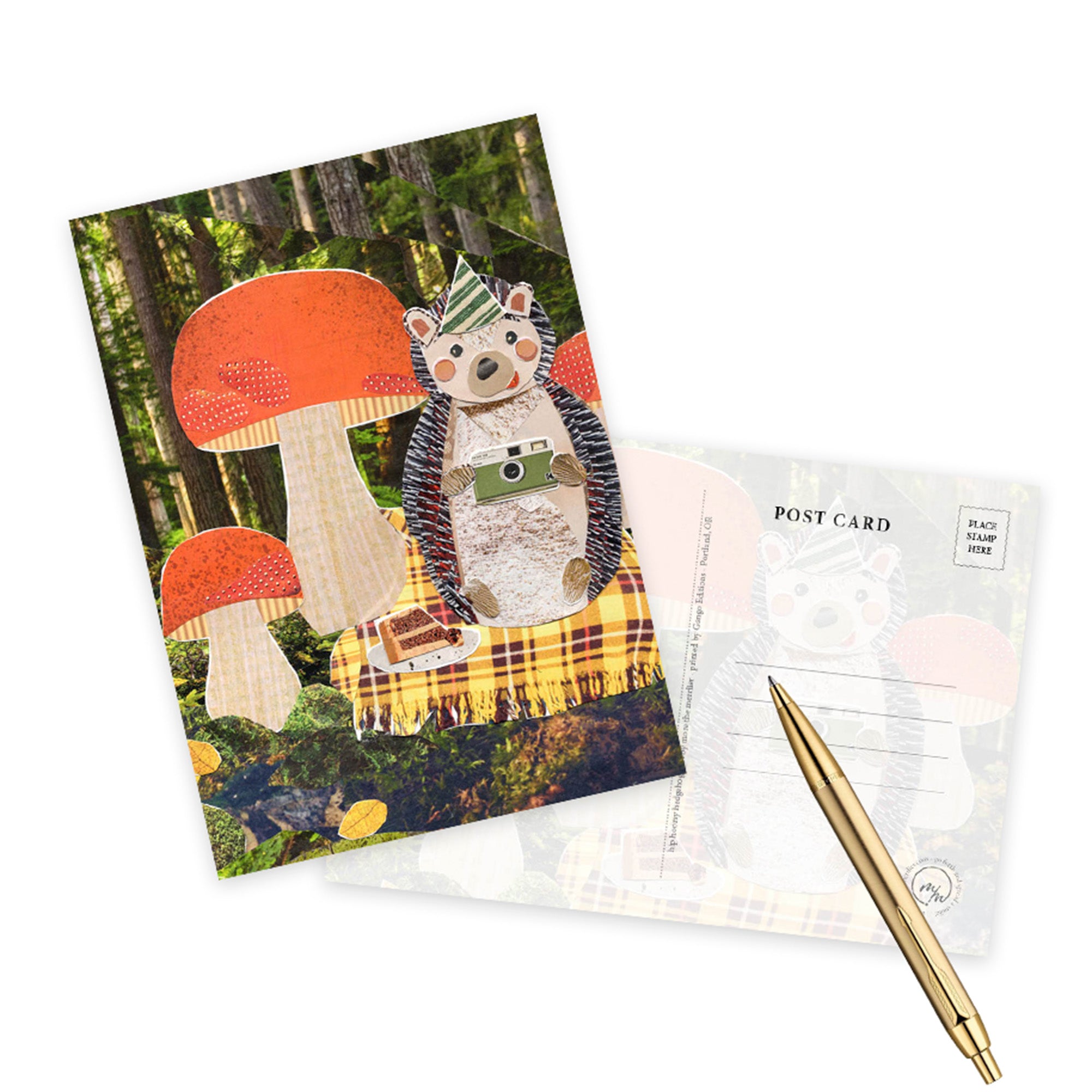 hip hip hedgehog greeting card