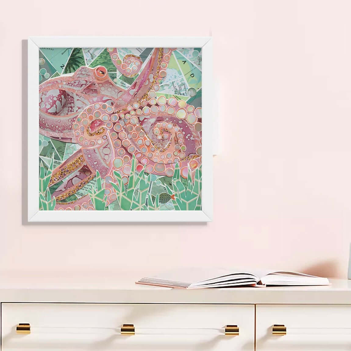 inky the octopus print in a room setting