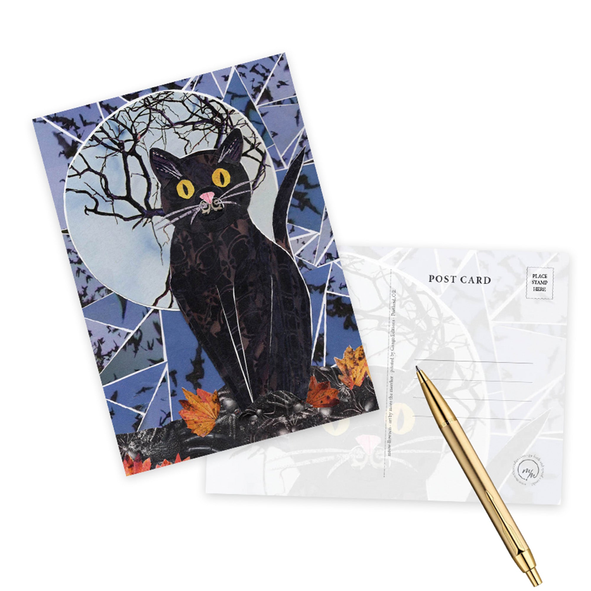 meow-o-ween greeting card